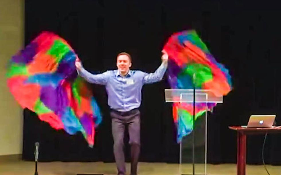 WATCH: Clueless anti-LGBT group opens its conference with a rainbow flag interpretive dance