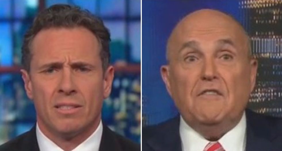 Rudy Giuliani loses his temper and curses on live TV after CNN's Chris Cuomo embarrasses him with fact checks