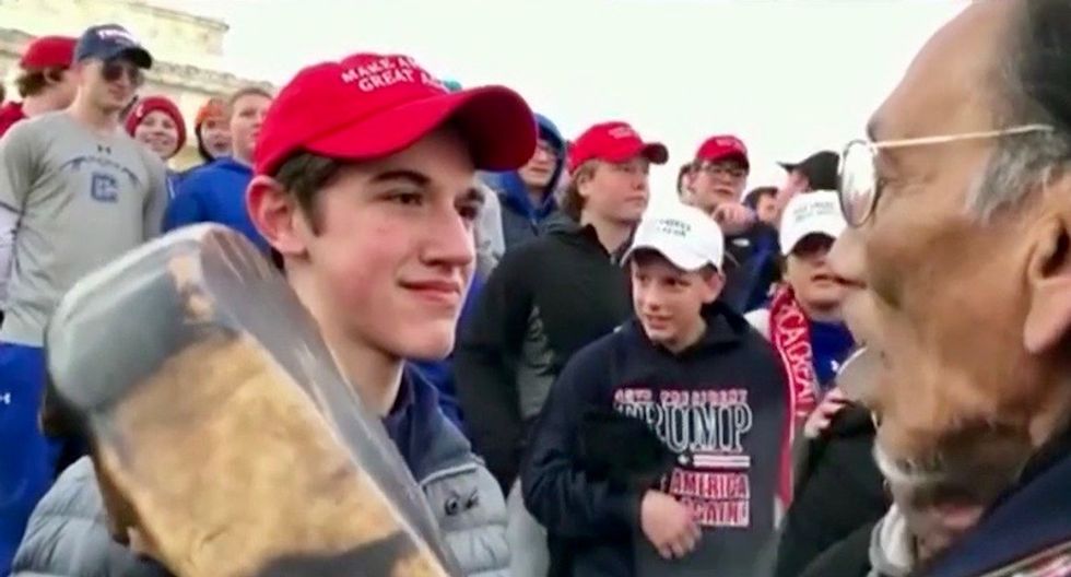 Kentucky student swears he did nothing wrong while standing in face of Native American veteran