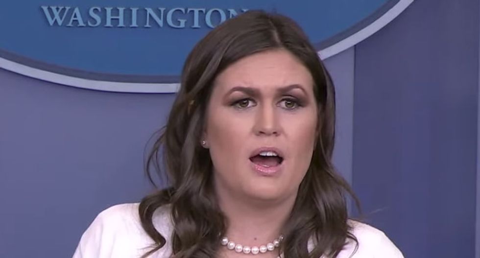 'Why is it appropriate?' Reporters hammer Sarah Huckabee Sanders for defending Trump's racial slur at Code Talkers event