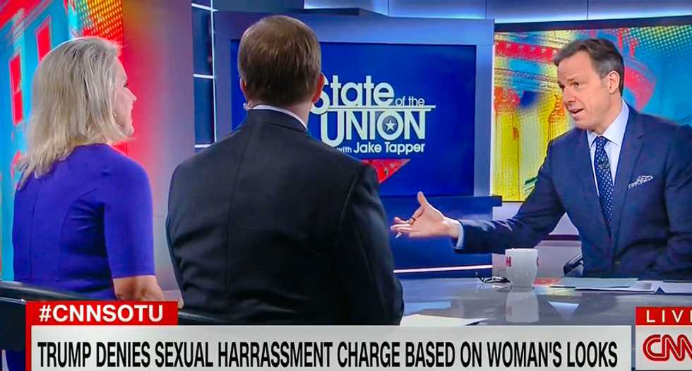Tapper awesomely chides Trump backer: It's a 'she said, she said, she said, she said situation'