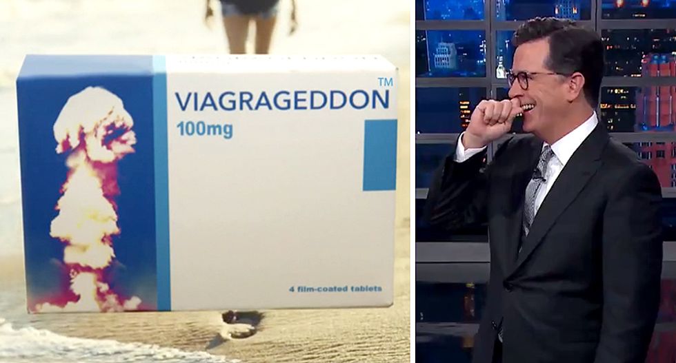 'Do we all have to die because your penis is small?': Colbert offers a perfect solution for Trump's 'Button Dysfunction'