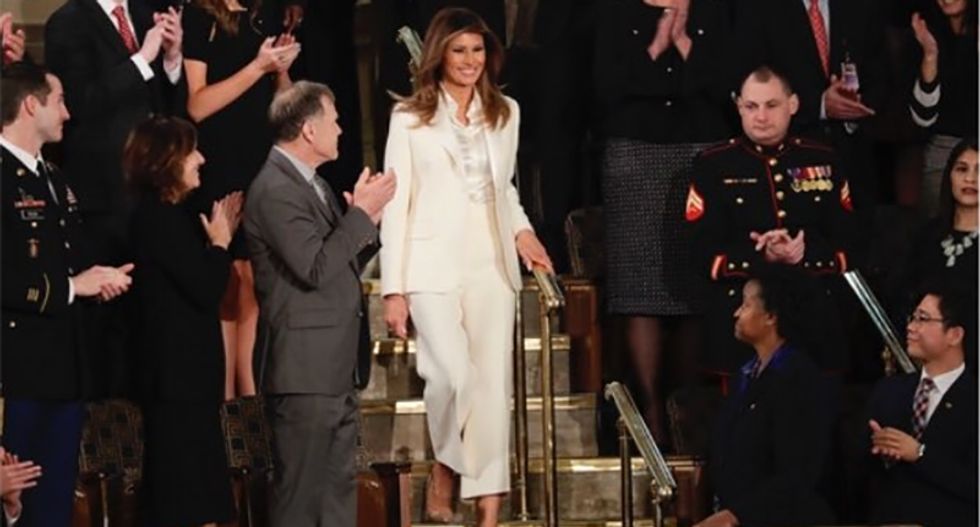 First Lady Melania Trump turns heads and causes a stir with her State of the Union outfit