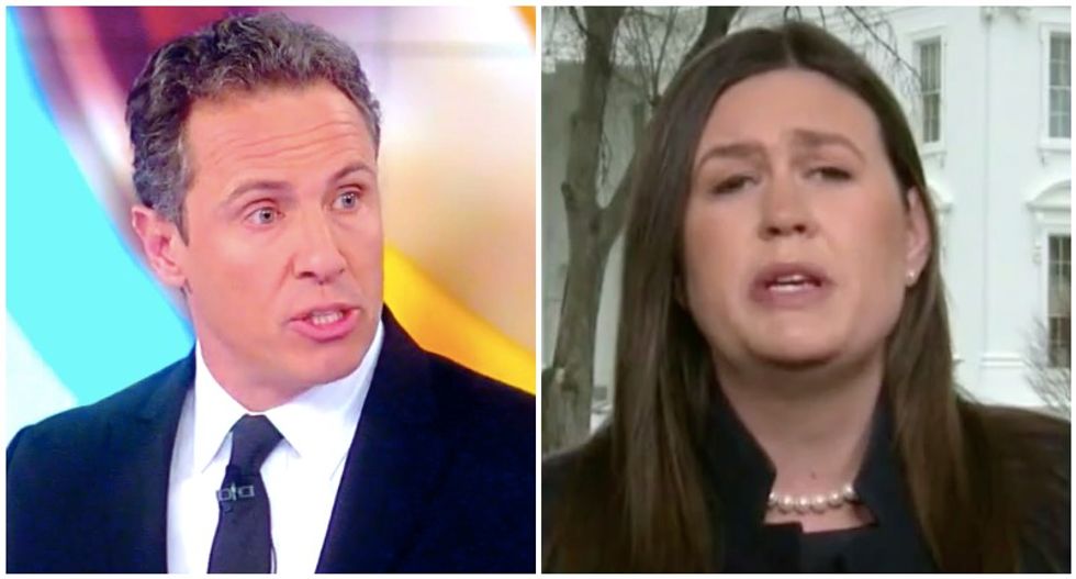 CNN's Chris Cuomo absolutely destroys Sarah Sanders for telling 'dumb' lies for Trump