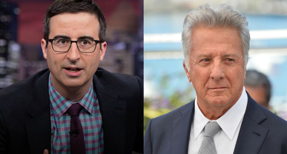 'All hell broke loose' when John Oliver grilled a 'visibly uncomfortable' Dustin Hoffman over sex harassment allegations