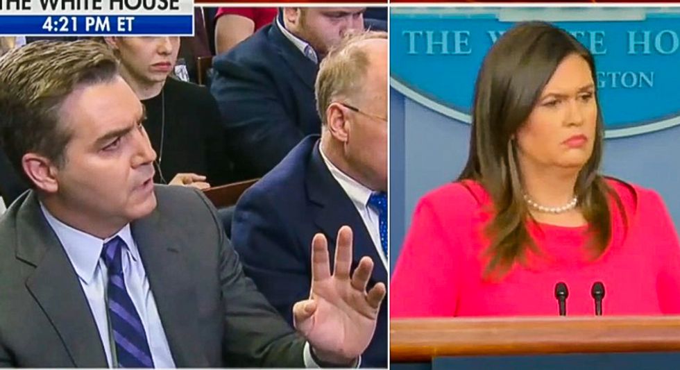 'This presidency is in danger': Jim Acosta grills Sarah Sanders as Russia investigation closes in on Trump