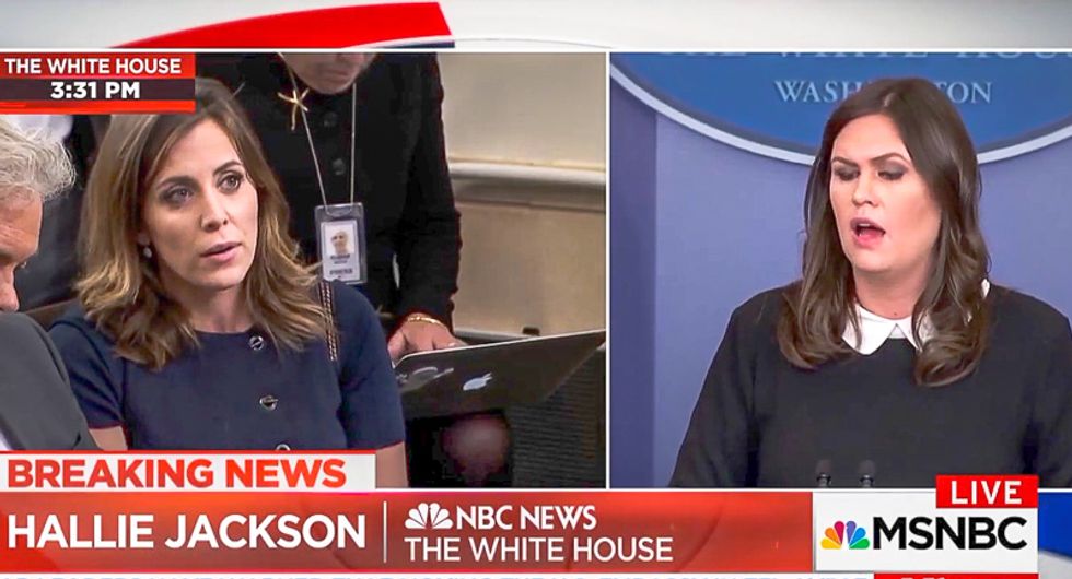 Sanders chokes as Hallie Jackson grills her on Moore: Are Dems worse than someone who 'sexually abused a teen?'
