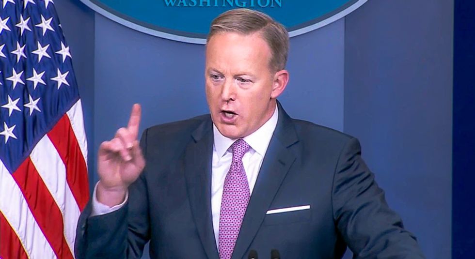 Flashback: Watch Sean Spicer lie and say Flynn's illegal sanctions call was 'holiday greetings' to Russia