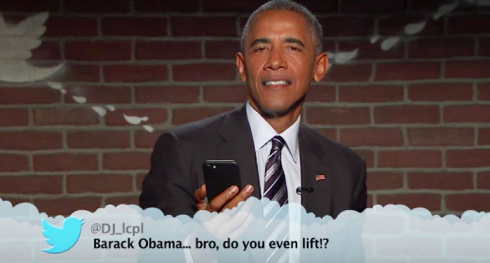 ‘Bro, do you even lift!?’: President Obama hilariously reads ‘mean tweets’ on Jimmy Kimmel show