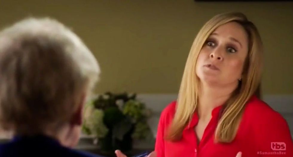WATCH: Sam Bee gets Madeline Albright to throw awesome shade on Trump's 'pulsing cancer of misogyny'