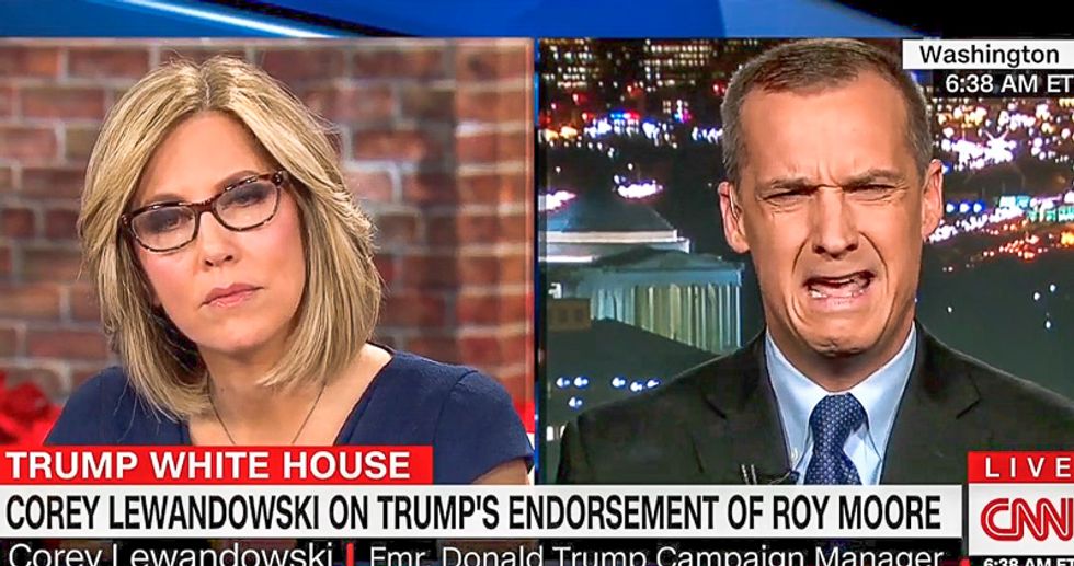 'Why isn't Roy Moore a pig?' Alisyn Camerota drives Lewandowski to a rage-spasm for doubting GOP accusers