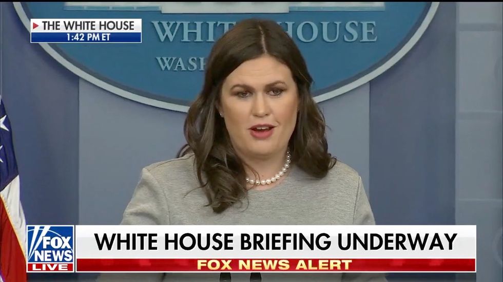 Sarah Sanders opens briefing with Christmas story: 'That's the greatest gift of all, a savior was born'