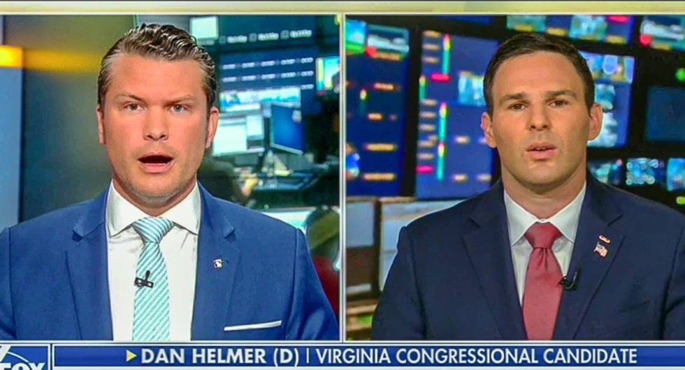 'Change is coming': Fox & Friends host has his lunch eaten by Dem candidate -- and it's beautiful