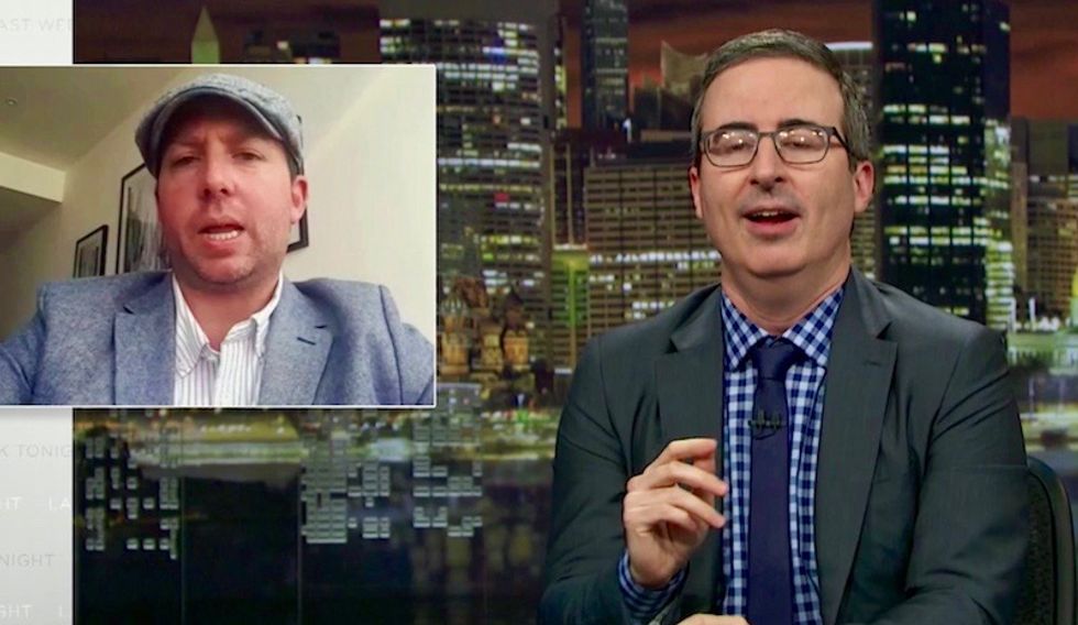 'A bloody brilliant rubbish fire to behold': John Oliver's mind blown by American who faked being British royal watcher