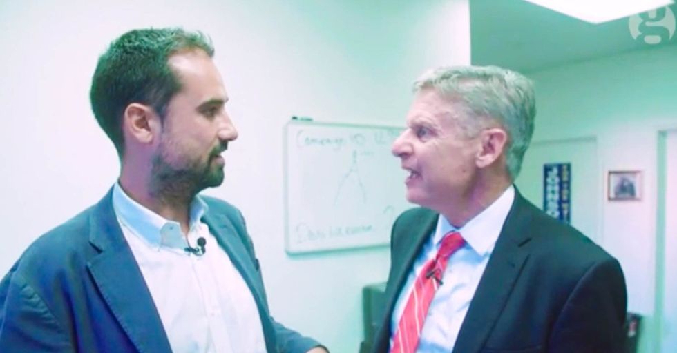 WATCH: Gary Johnson becomes completely unglued over tax questions — and changes subject to weed