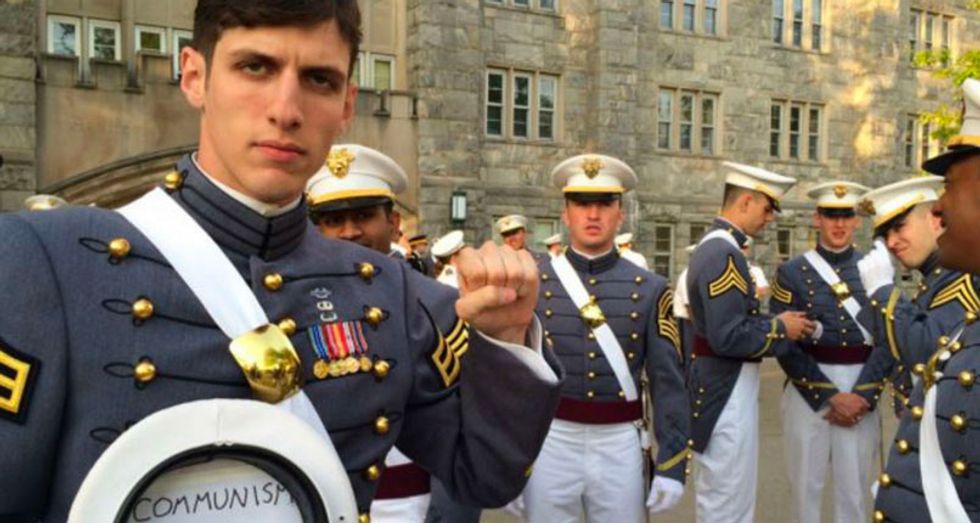 The Naval Academy took a shot at the 'Communist Cadet' during the Army-Navy game