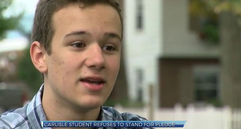 Teacher gets her comeuppance after berating student who exercised his right to protest the pledge