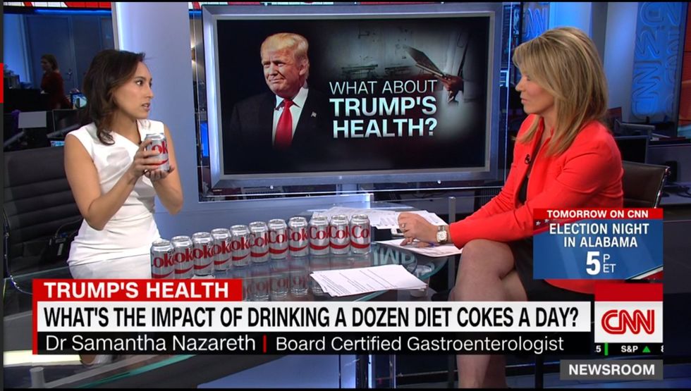 'Best cable news prop ever': Internet erupts in laughter after CNN lays out Trump's Diet Coke problem