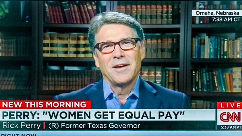 'Women get equal pay': Rick Perry doesn't want a bunch of girly fair wage laws 'jumbling up our code'