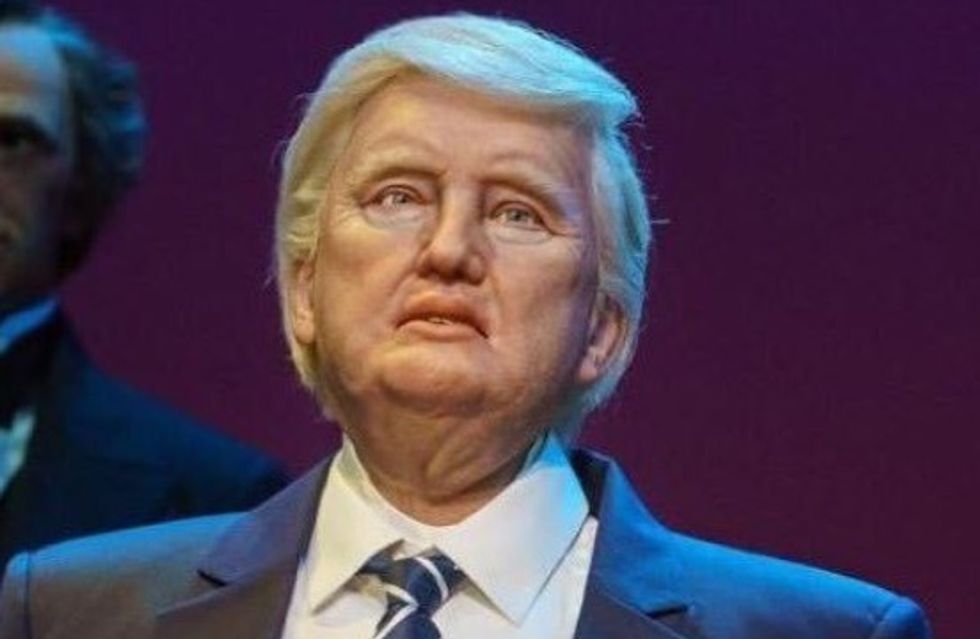Disney security team takes gay comic into custody over protest at ‘creepy’ Trump robot