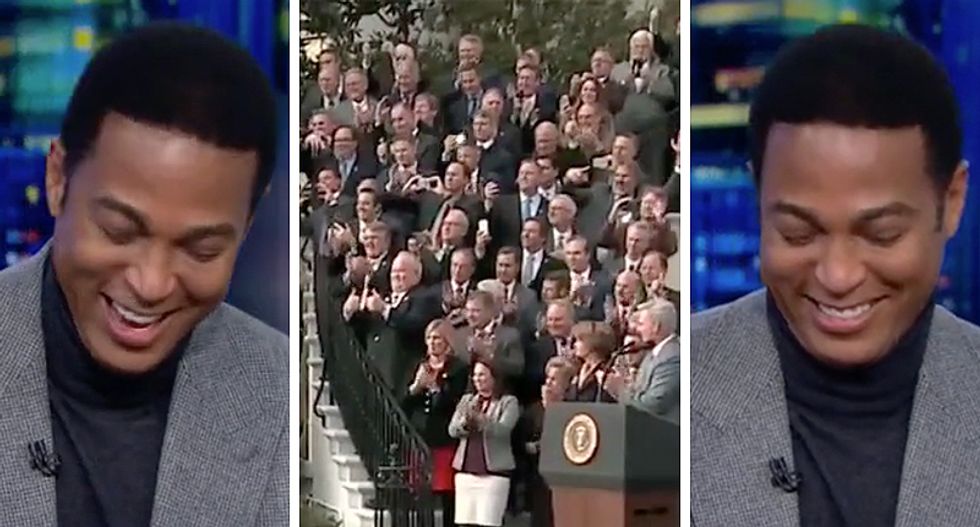 'Oh my God, is that SNL?': Watch Don Lemon burst out laughing over Republicans' effusive Trump praise