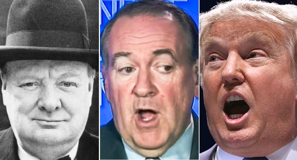 ‘America’s Mussolini -- but stupider’: Internet rains hell on Mike Huckabee for comparing Trump to Winston Churchill