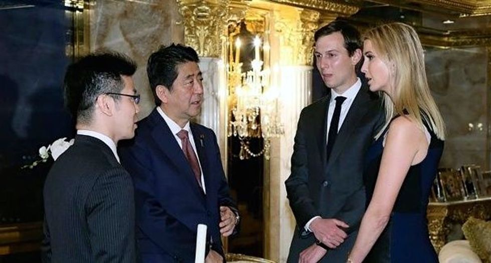Trump's daughter sits in on landmark Japan PM talks