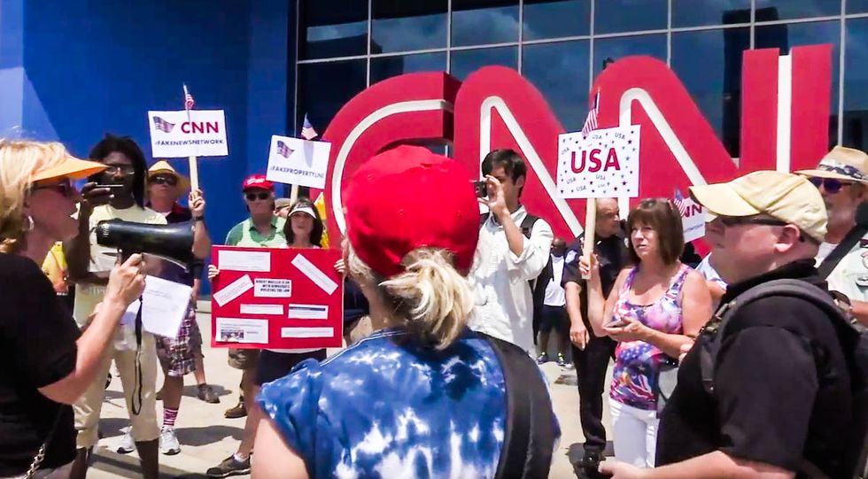 WATCH: Only 30 people show up to Trump supporters' anti-'fake news' protest outside CNN HQ