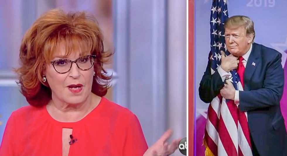 The View's Joy Behar: If Trump hugged the flag any closer at CPAC 'he would have to pay it hush money'