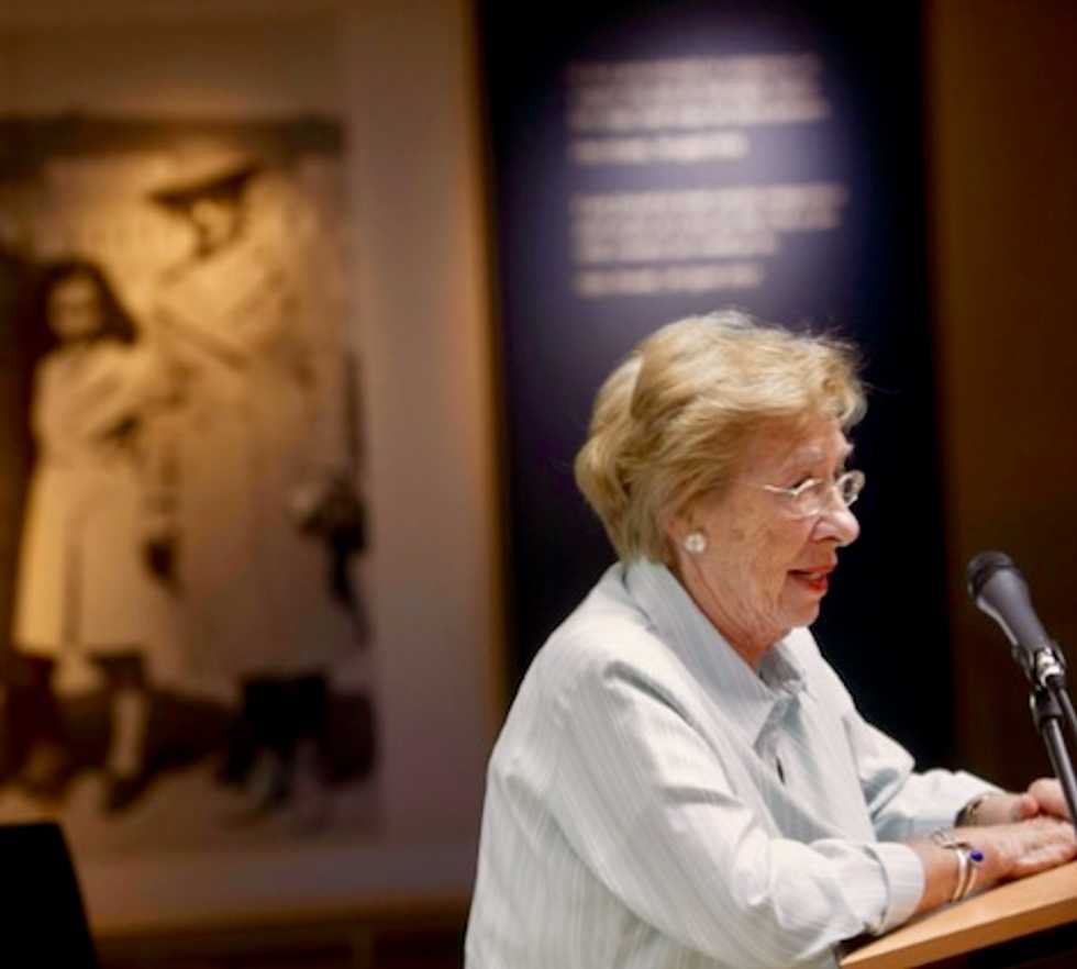 Anne Frank's stepsister meets with California teens in swastika picture