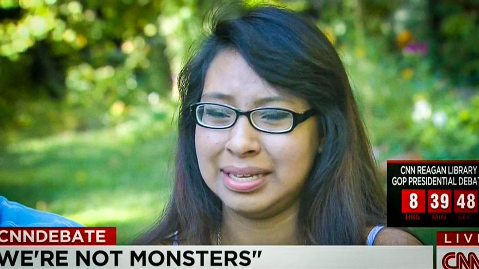 'We're not monsters': Donald Trump's anti-immigrant rhetoric leaves young Latina in tears