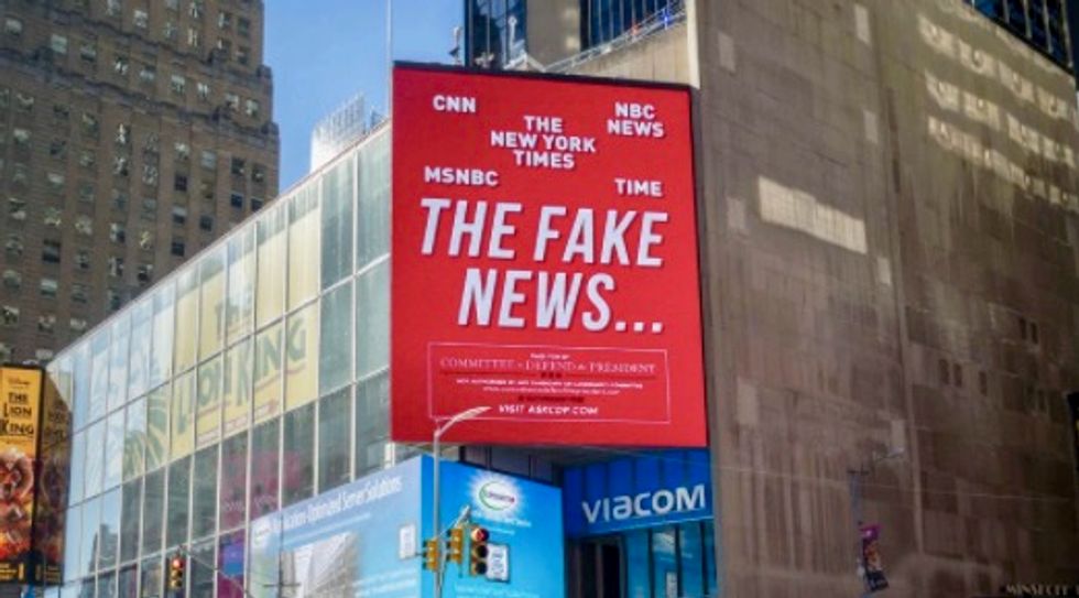 A Pro-Trump group took out a Time Square billboard to fight “fake news”