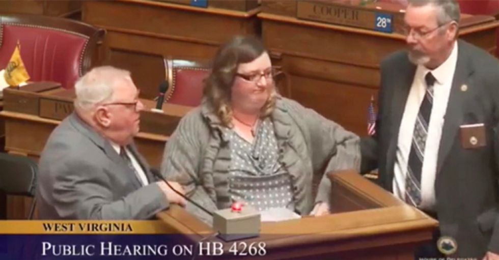 ‘Out of order’: West Virginia lawmakers drag woman off House floor for reading list of oil and gas donations