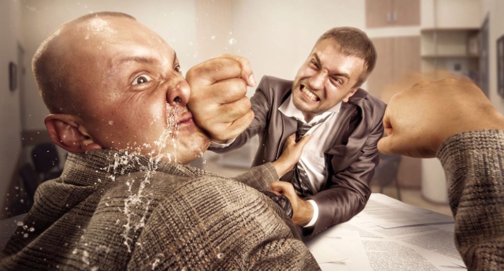 Christmas party goes awry when racist uncle gets a punch in the face