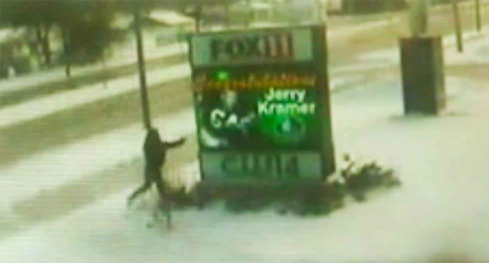 WATCH: Chicago man arrested after attacking Fox studio with a massive crucifix