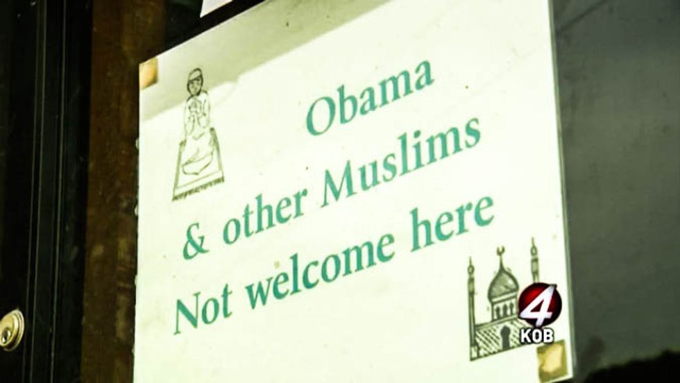 'Obama and other Muslims not welcome': New Mexico convenience store's racist signs outrage community