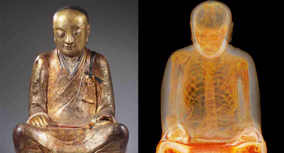Scan reveals 1,000-year-old monk seated inside of Buddha statue