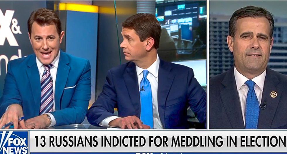 GOP rep. shuts down Fox hosts wanting Hillary jailed over Mueller's Russia indictments: 'There's nothing illegal'