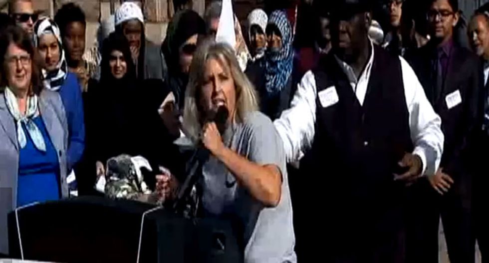 WATCH: Woman who thinks Monster Energy drinks are 'work of Satan' crashes Oklahoma Muslim event
