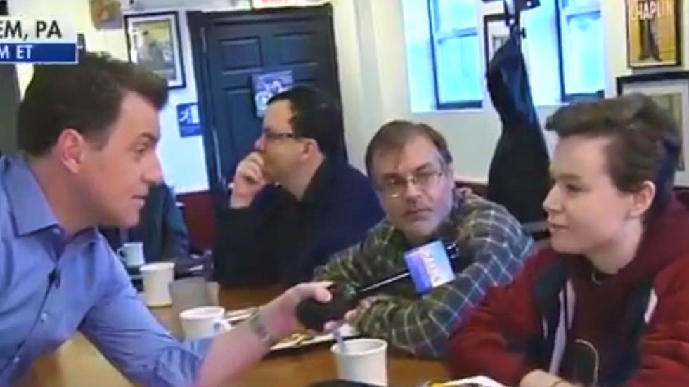 Fox & Friends reporter blindsided by diner guest: Who cares about money if the planet's on fire?