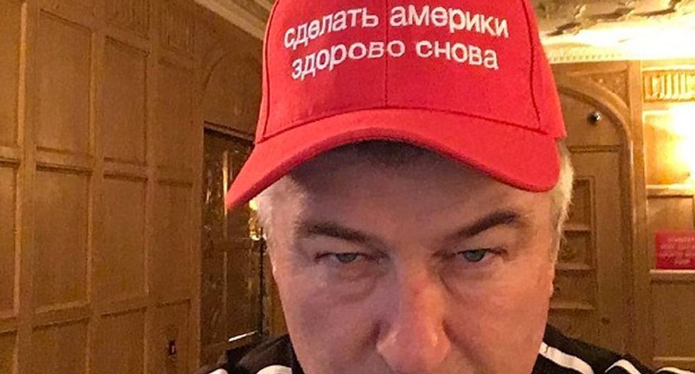 Trump impersonator Alec Baldwin trolls president-elect with 'Make America Great Again' hat -- in Russian