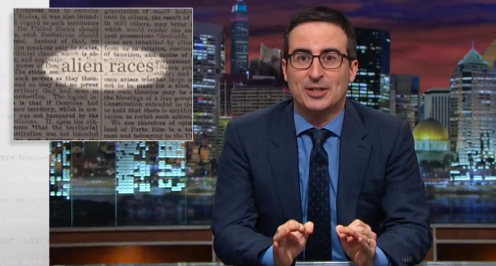 John Oliver explains the 'shameful' lack of rights for millions of Americans where voting is illegal