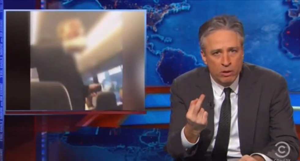 Jon Stewart destroys 'Morning Joe' for blaming racist Oklahoma fraternity on 'the hippity-hoppity'