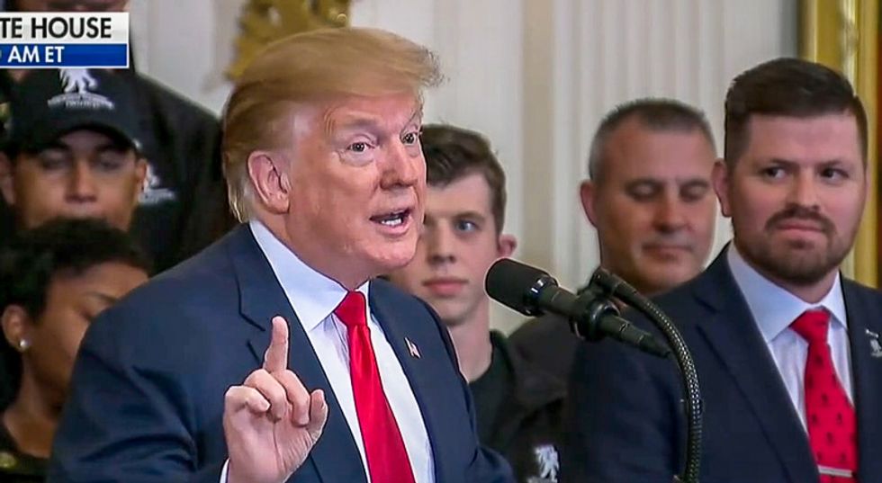 'No obstruction': Trump uses Wounded Warriors event to shamelessly paint himself as the victim of Mueller