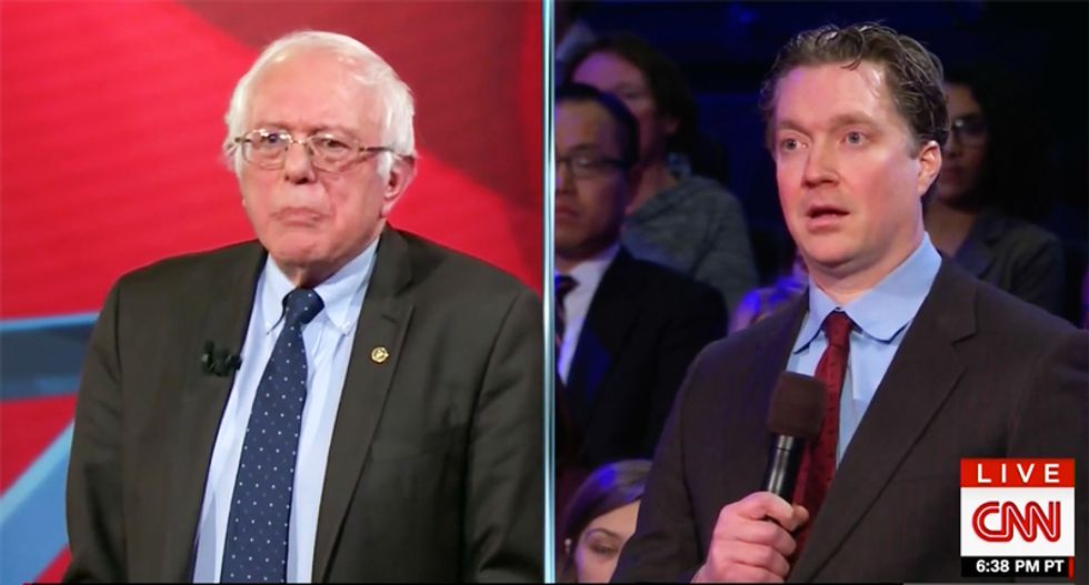 'I'm not concerned about your income': Watch Bernie blast a Trump-backing businessman over corporate greed