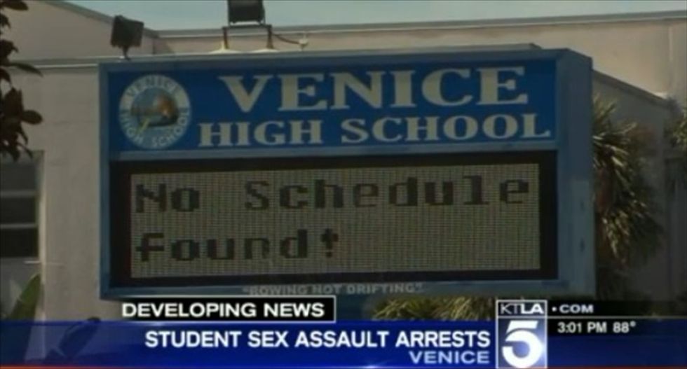 Nine students arrested at California high school in sexual assault investigation