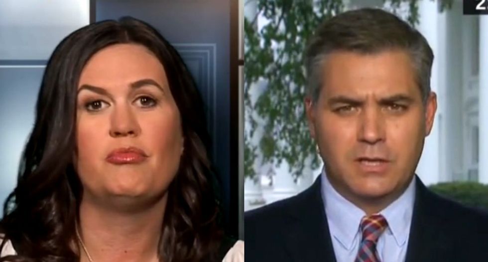 CNN's Jim Acosta busts Sarah Sanders for drinking and schmoozing with the reporters she attacks from the White House podium