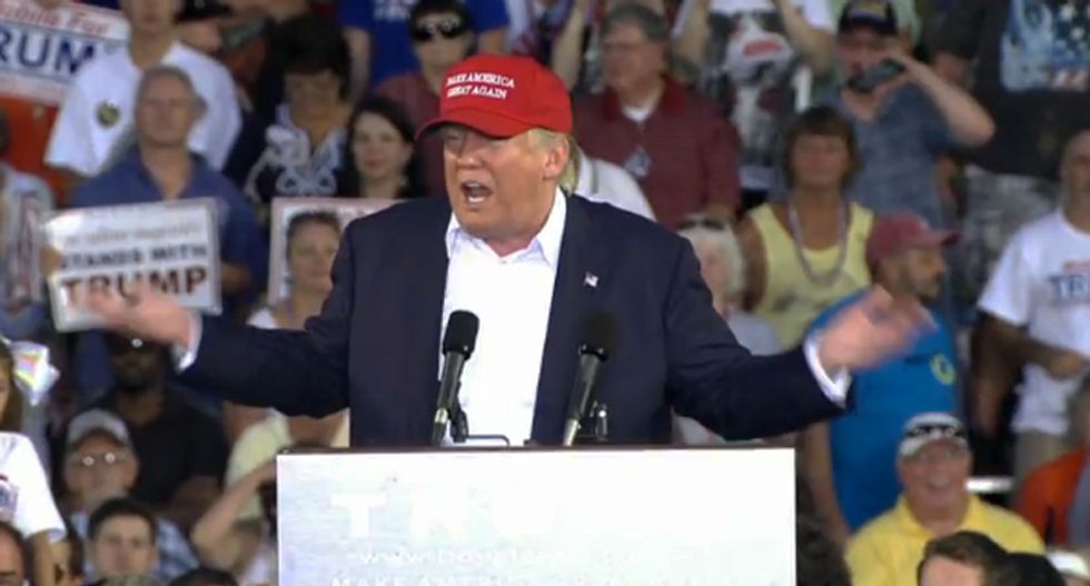 'White power!': Trump's Alabama 'pep rally' brings out folks who want to shoot 'illegals' at the border