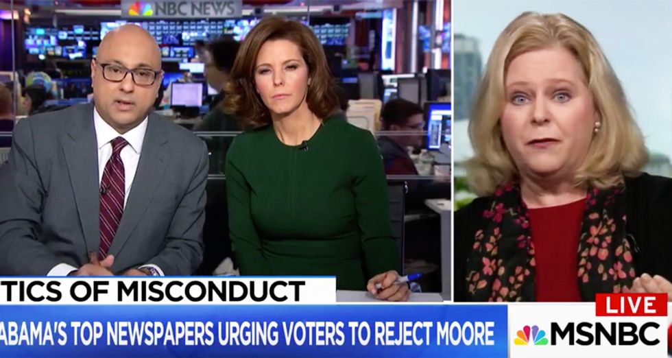 WATCH: Velshi & Ruhle smack down manic Moore supporter claiming 'godly men' can't fake being innocent