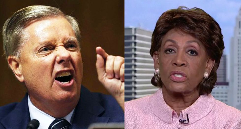 Maxine Waters pummels 'no credibility' Lindsey Graham: He's 'in bed with the president of the United States'